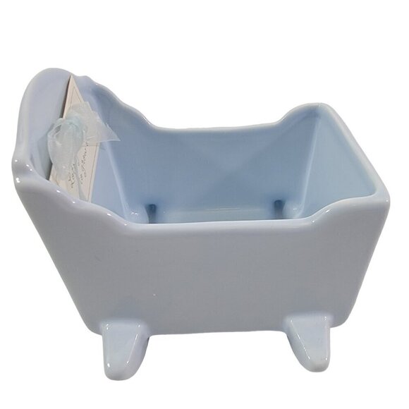 Hallmark Signature Baby Boy Blue Ceramic Keepsake Cradle Rocker Lots of Love - Picture 4 of 16